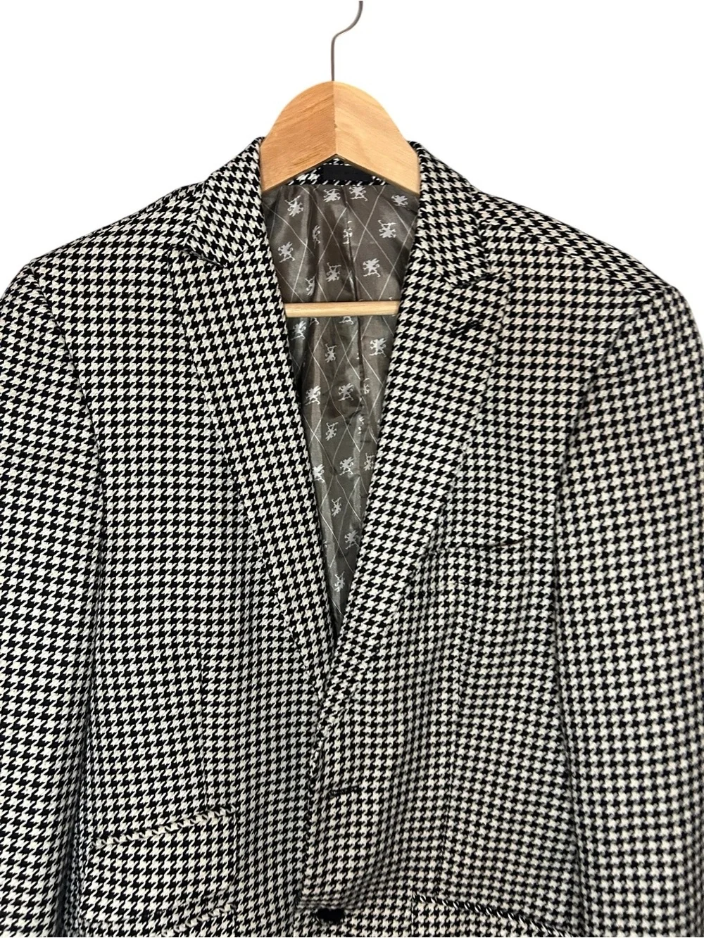 Stacy Adams Black & White Houndstooth Sport Coat
